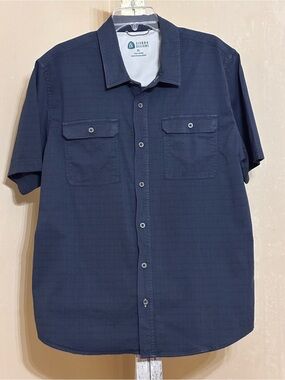 Sierra Designs Men’s Short-Sleeve Button-Up Shirt - Navy Sz XL